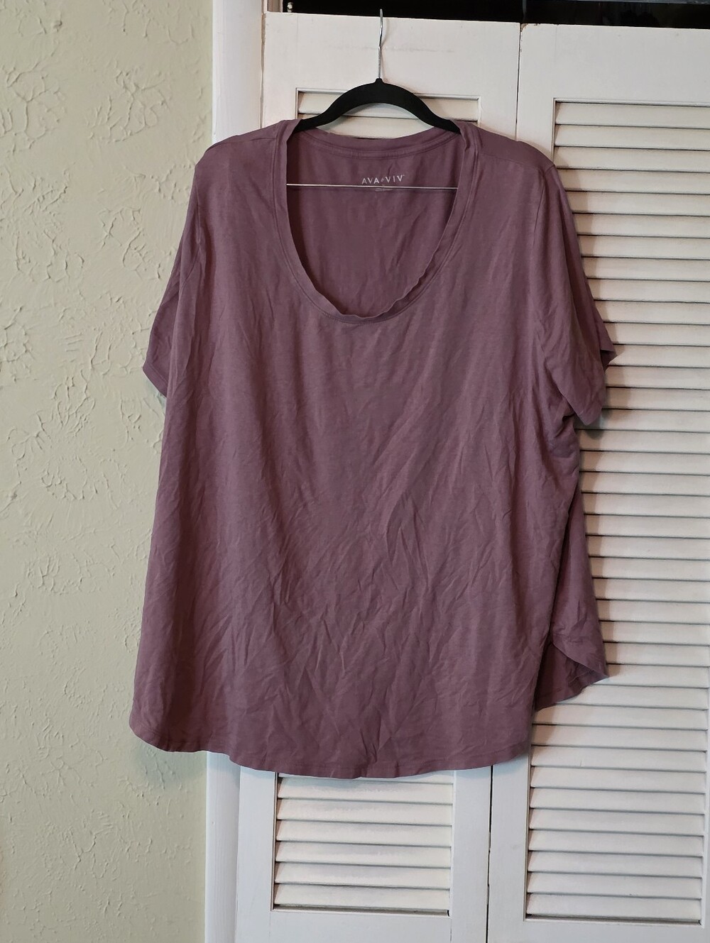 Ava & Viv Dusty Mauve Scoop Neck Hi-Low Top Size 3X Plus